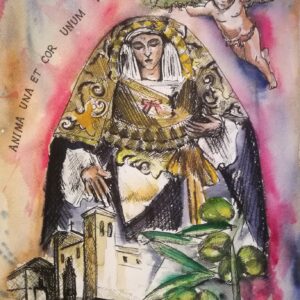 Acuarela original de la Virgen de la Victoria de Motril – 25 x 20 cm